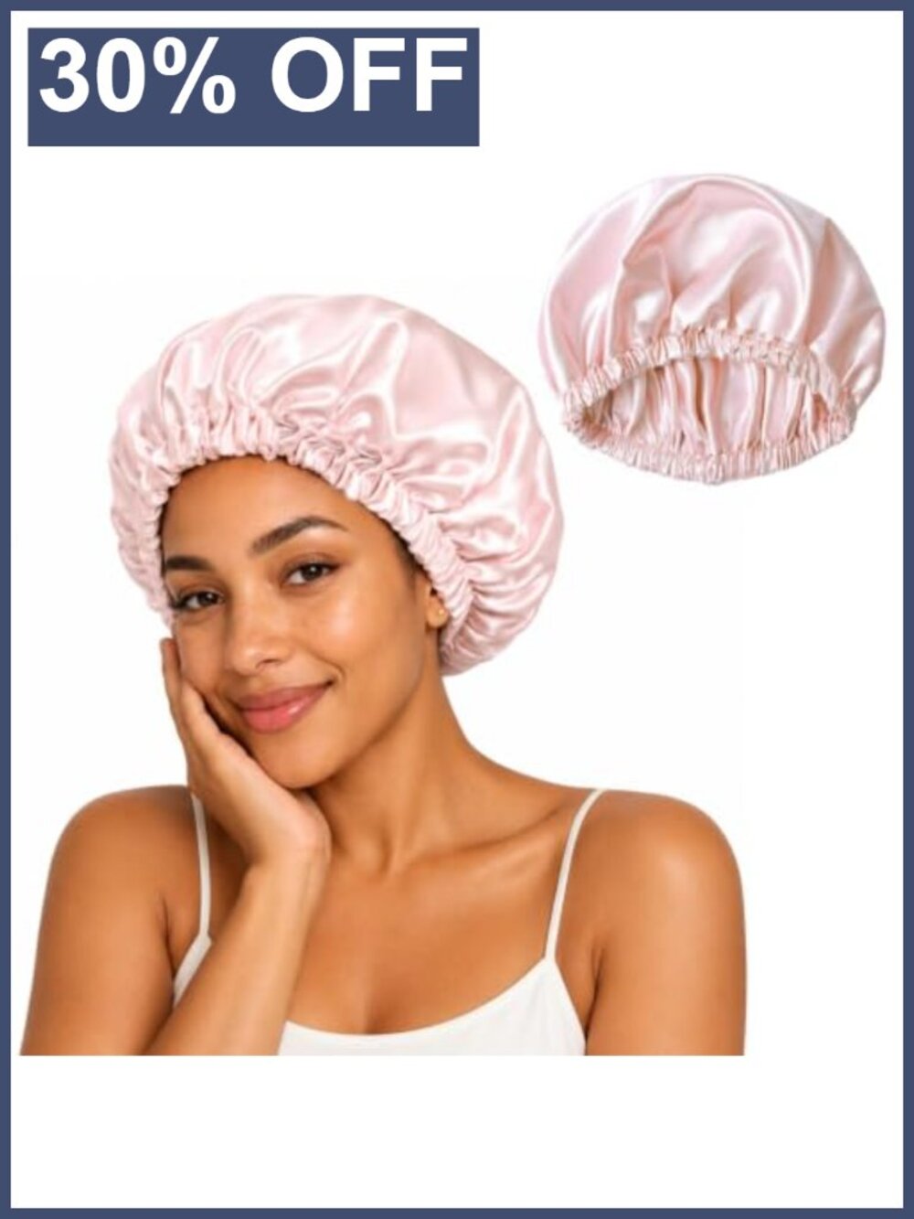 Satin Sleep Bonnet Adjustable Double Layer Hair Cap